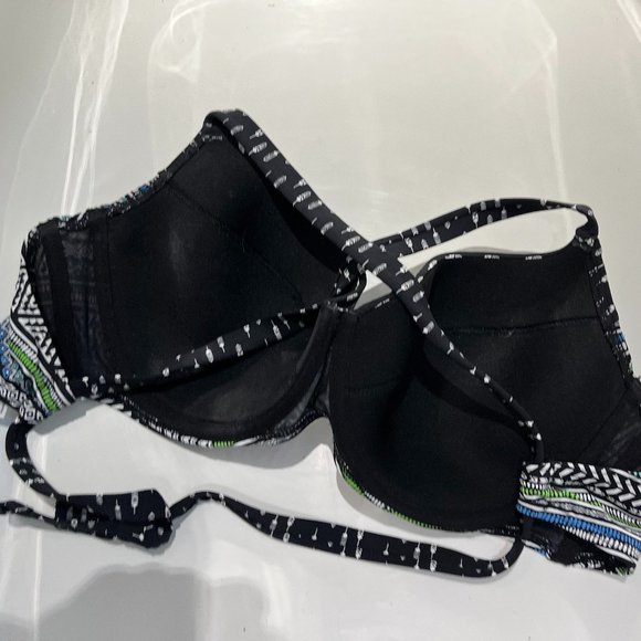 NWOT: La Vie en Rose Aqua Aztec Lined Bandeau Bikini Top - Picture 3 of 6